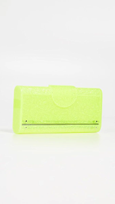 Shop Edie Parker Lara Solid Clutch In Yellow Crystalina Confetti