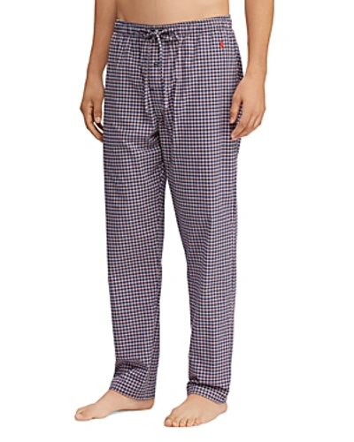 Shop Polo Ralph Lauren Plaid Stretch Pajama Pants In Navy/red