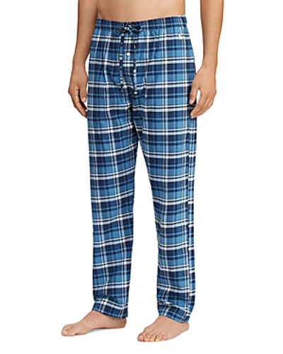 Shop Polo Ralph Lauren Plaid Stretch Pajama Pants In Blue