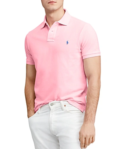 Shop Polo Ralph Lauren Mesh Custom Slim Fit Polo Shirt In Pink