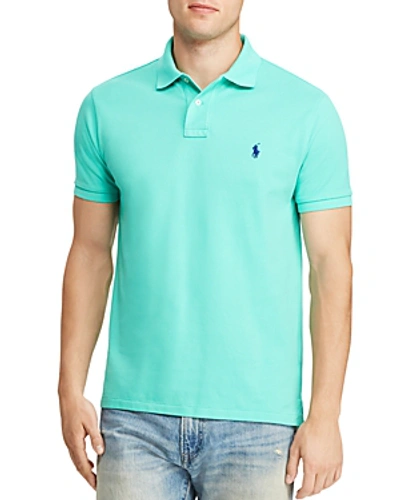 Shop Polo Ralph Lauren Mesh Custom Slim Fit Polo Shirt In Green