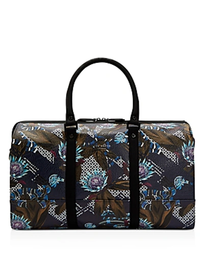 Shop Ted Baker Zillion Printed Pu Holdall In Navy