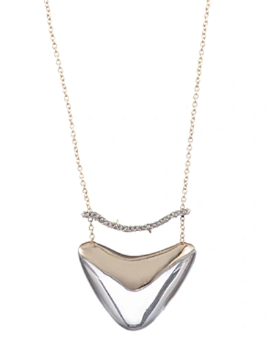 Shop Alexis Bittar Crystal Bar Shield Pendant Necklace, 16 In Gold/clear