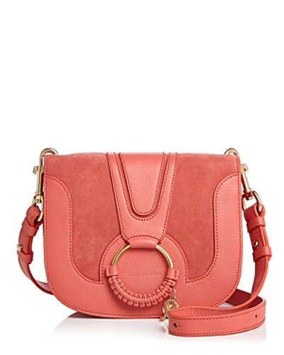 Shop See By Chloé See By Chloe Hana Leather & Suede Crossbody In Wooden Pink/gold