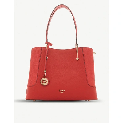 Shop Dune Dorriss Faux-leather Tote Bag In Red-plain Synthetic