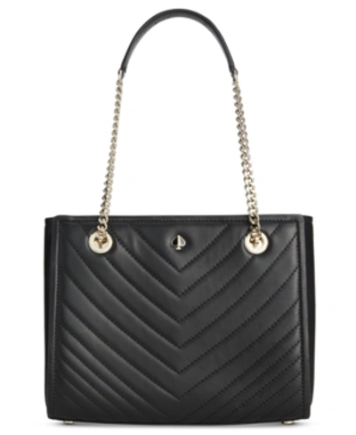 Shop Kate Spade New York Amelia Quilted Small Leather Tote In Black/gold
