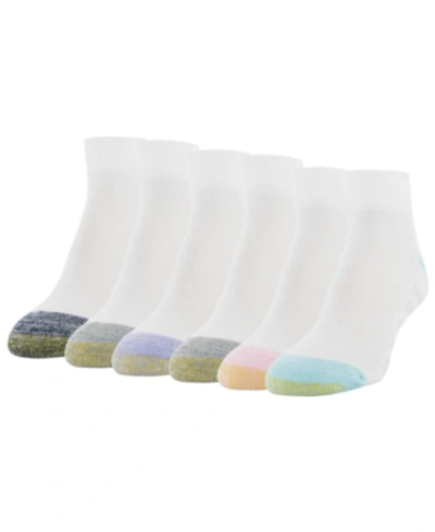 Shop Gold Toe Women's 6 Pack Cool Quarter-length Socks In White W/pastel Multi