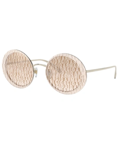 Shop Giorgio Armani Sunglasses, Ar6087 59 In Pale Gold/brown Tamp Ga Silver Gold
