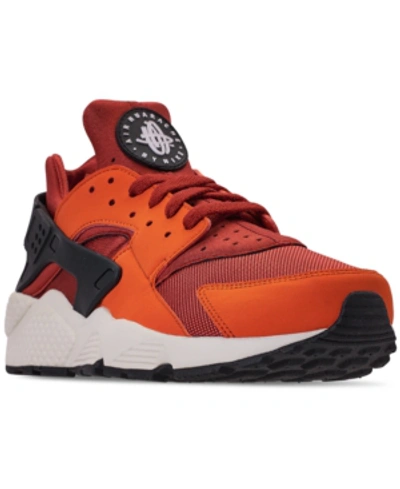 Shop Nike Men's Air Huarache Run Running Sneakers From Finish Line In Firewood Orange/white-cam