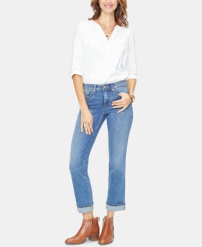 Shop Nydj Marilyn Cuffed-hem Ankle Jeans In Rhodes