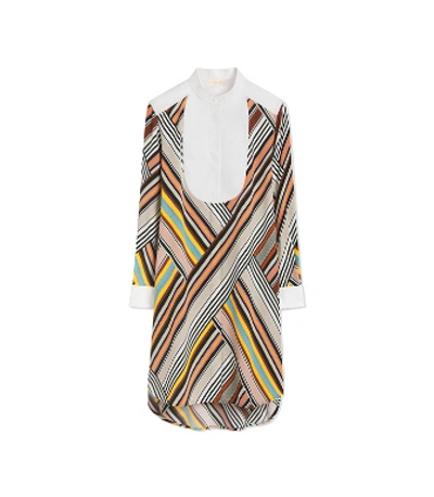 Shop Tory Burch Striped Tunic Dress In Webbing Stripe Diagonal
