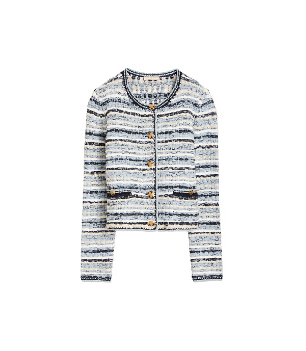 tory burch tweed trim cardigan