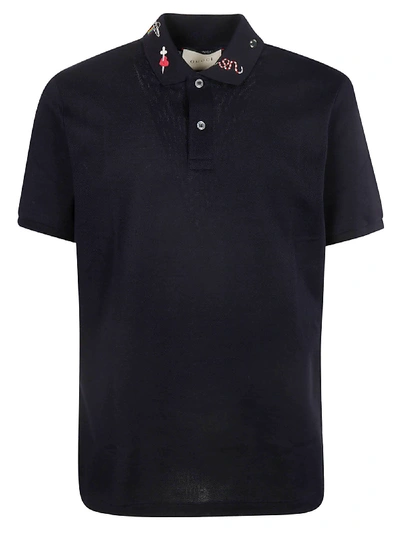Shop Gucci Embroidered Polo Shirt