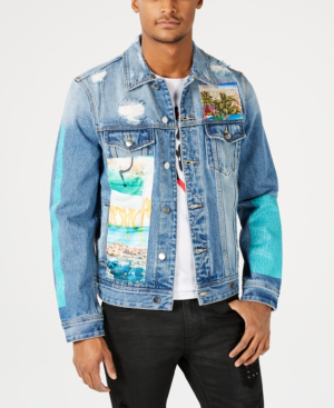 guess denim jacket mens