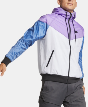 white and purple nike windbreaker