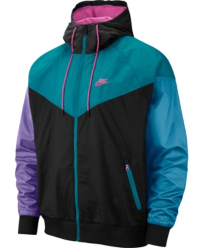 Shop Nike Men's Sportswear Windrunner Jacket In Blackk/fushia