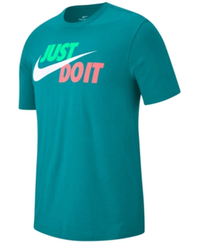 Shop Nike Men's Sportswear Just Do It T-shirt In Teal/fushia