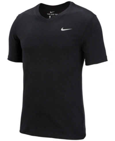 Shop Nike Men's Dri-fit Logo T-shirt In Crbn Hthr