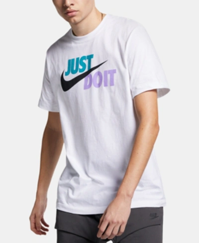 Shop Nike Men's Sportswear Just Do It T-shirt In Wht/space Purp