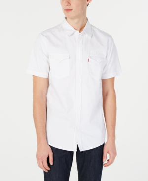 levi's white denim shirt mens