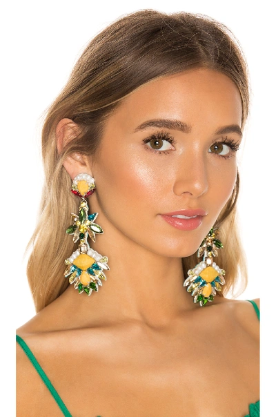 Shop Ranjana Khan Lemon Tree Earring In Yellow.