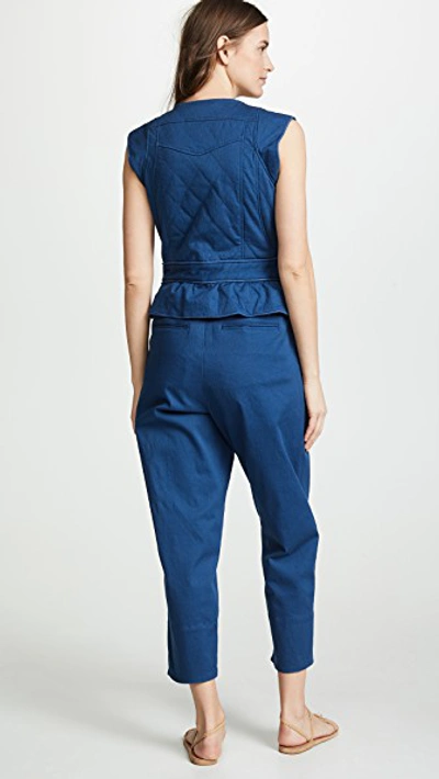 Shop Sea Romy Quilted Jumpsuit In Blue