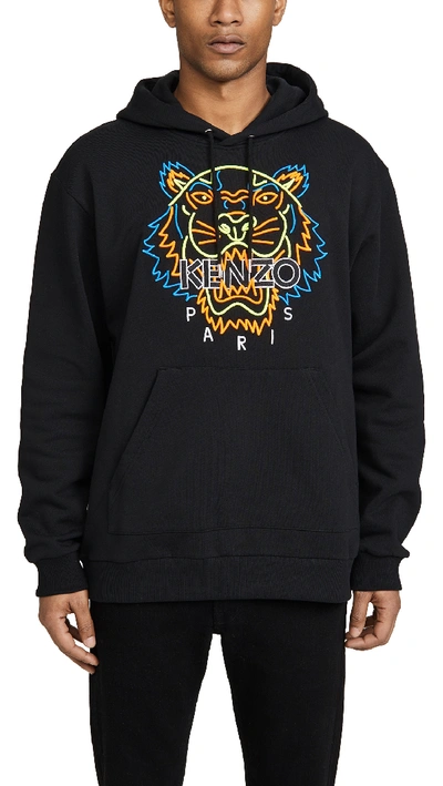 Shop Kenzo Neon Tiger Sweatshirt In Black
