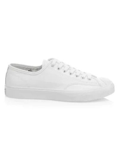 Shop Converse Men's Men's Foundational Leather Jack Purcell Low-top Oxford Sneakers In White