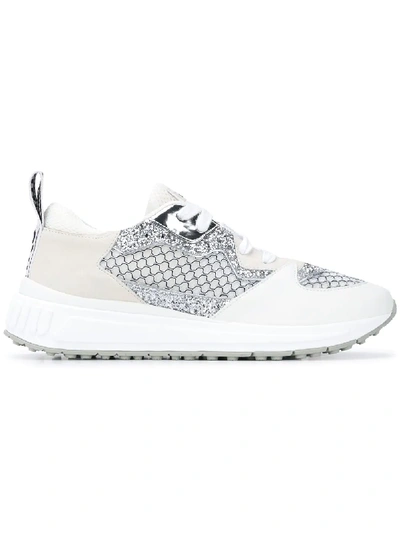 Shop Miu Miu Mesh-panelled Sneakers - White