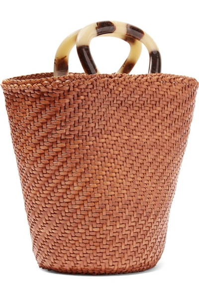 Shop Loeffler Randall Agnes Woven Leather Tote In Brown