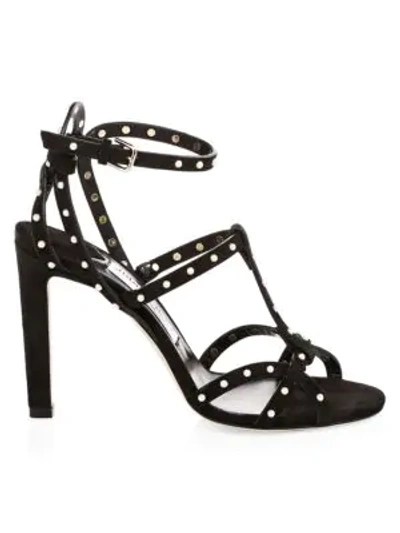 Shop Jimmy Choo Beverly Strappy Stiletto Sandals In Black White