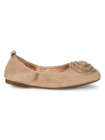 Shop Taryn Rose Rosalyn Suede Ballet Flats In Taupe