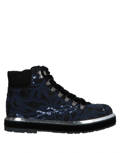 Shop Agl Attilio Giusti Leombruni Agl Woman Ankle Boots Midnight Blue Size 5 Textile Fibers, Soft Leather