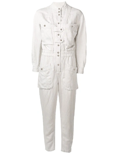 Shop Isabel Marant Étoile Utility Long Sleeve Jumpsuit - White