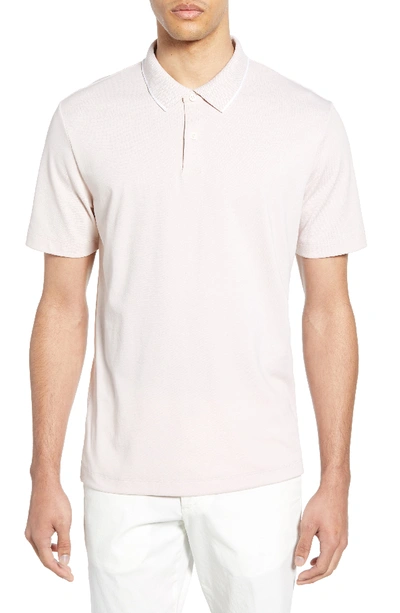 Shop Theory Tipped Solid Polo In Amethyst/ White