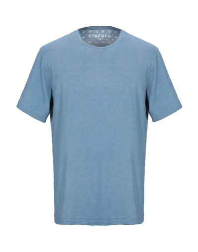Shop Circolo 1901 Man T-shirt Pastel Blue Size Xxl Cotton