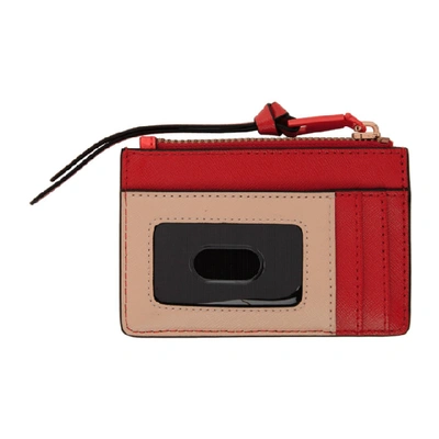 Shop Marc Jacobs Red Snapshot Top Zip Multi Card Holder In 937 Poppyre