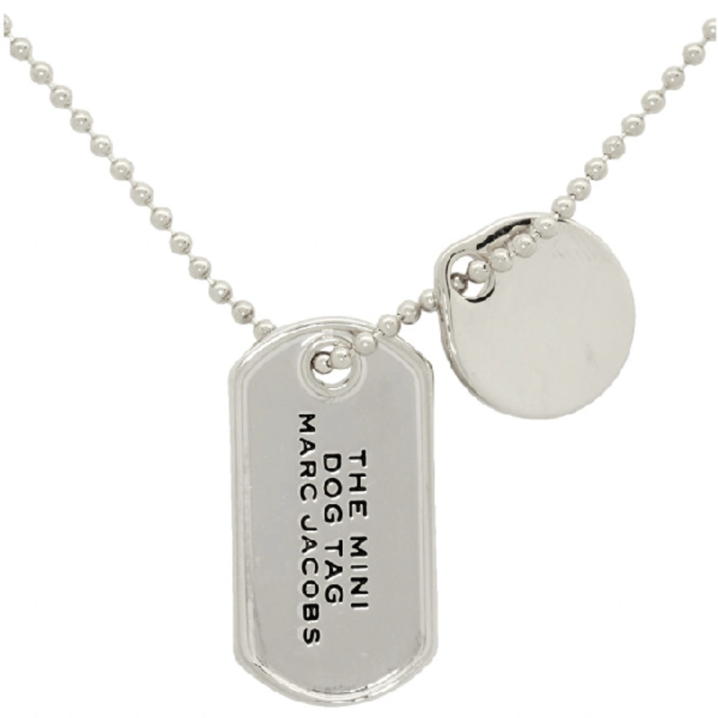 Marc Jacobs Silver The Mini Dog Tag Necklace In 040 Silver ModeSens