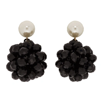 Shop Marc Jacobs Black Pearl Crystal Ball Drop Earrings In 001 Black