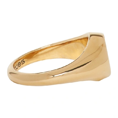 Shop Marc Jacobs Gold Double J Signet Ring In 710 Gold