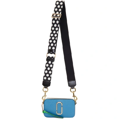 Shop Marc Jacobs Ssense Exclusive Blue & White Small Snapshot Bag