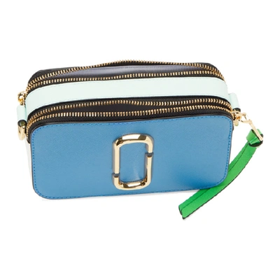 Shop Marc Jacobs Ssense Exclusive Blue & White Small Snapshot Bag