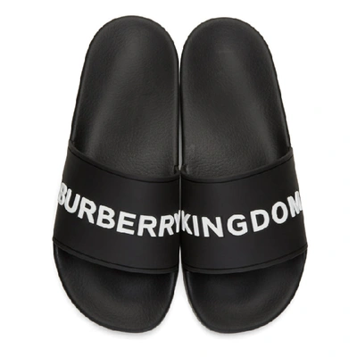 Shop Burberry Black  Kingdom Pool Slides