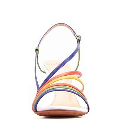 Shop Alexandre Birman Strappy 75 Sandal In Kiwi/sunflower/white In Multi