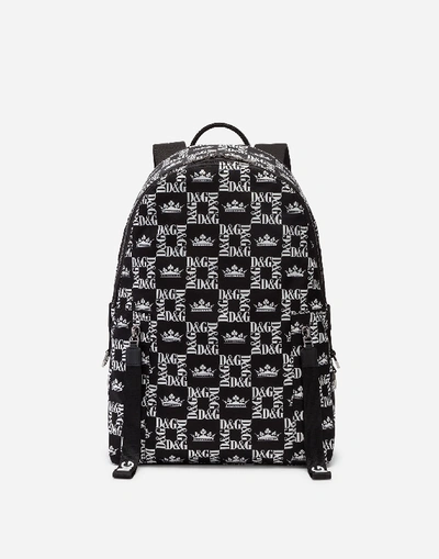 Shop Dolce & Gabbana Printed Nylon Vulcano Backpack In Black