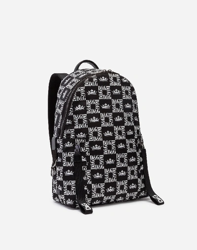 Shop Dolce & Gabbana Printed Nylon Vulcano Backpack In Black