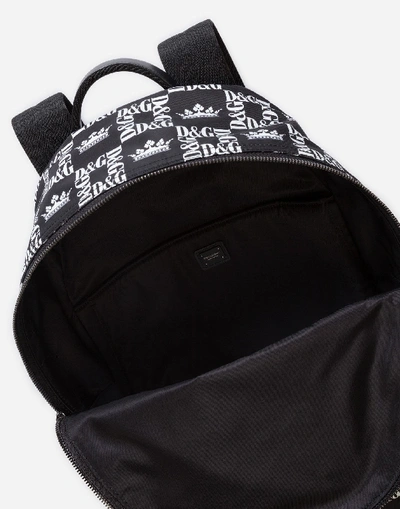 Shop Dolce & Gabbana Printed Nylon Vulcano Backpack In Black