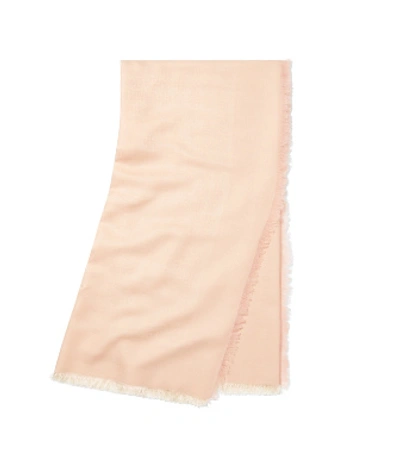 Shop Tory Burch Multi-logo Oversized Square Scarf In Pink Salt