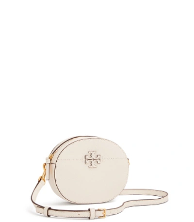 Shop Tory Burch Mcgraw Convertible Round Belt Bag In White