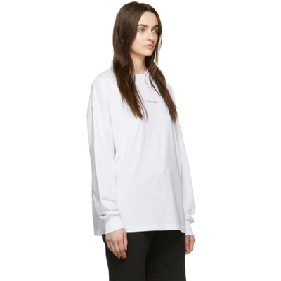 Shop Alyx 1017  9sm White Logo Long Sleeve T-shirt In 007 White